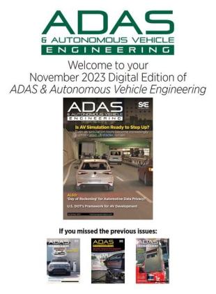 ADAS & Autonomous Vehicle Engineering - November 2023