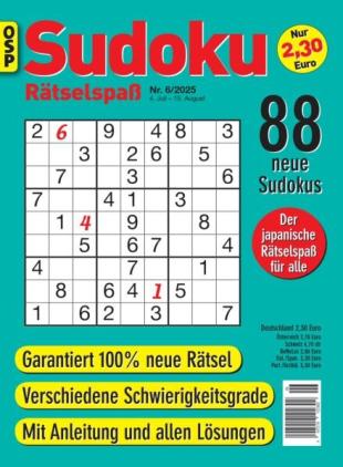 Sudoku Ratselspass - Nr 6 2025