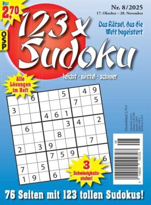 123 x Sudoku - Nr 8 2025