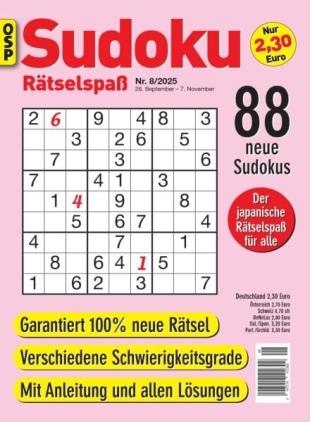 Sudoku Ratselspass - N 8 2025
