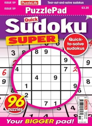 PuzzleLife PuzzlePad Sudoku Super - January 2026
