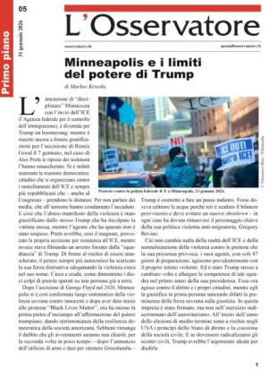 L'Osservatore - 31 Gennaio 2026