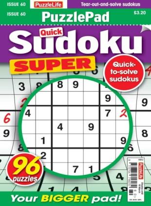 PuzzleLife PuzzlePad Sudoku Super - February 2026