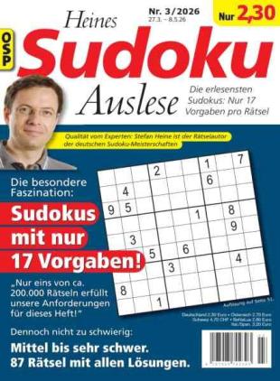 Heines Sudoku Auslese - Nr 3 2026