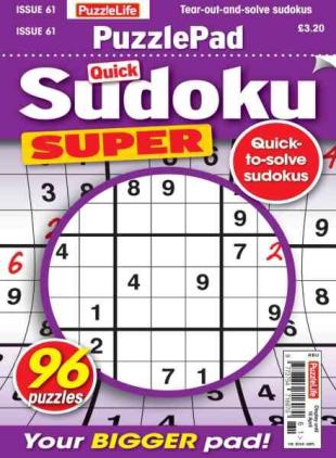 PuzzleLife PuzzlePad Sudoku Super - March 2026